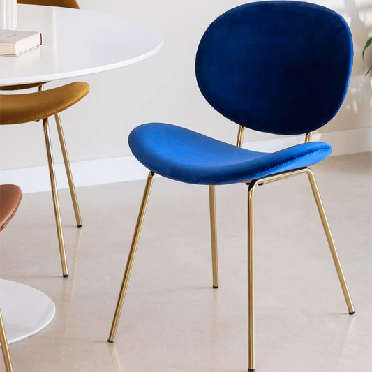 Pack 4 Sillón Angelica Velvet Azul | Sala, Dormitorio u Oficina