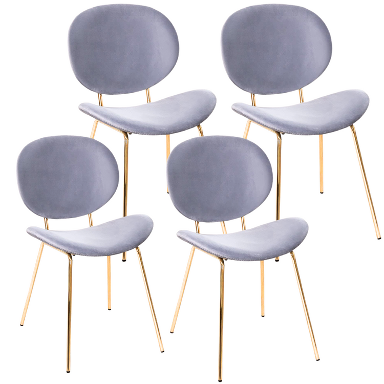 Pack 4 Sillón Angelica Velvet Gris | Sala, Dormitorio u Oficina