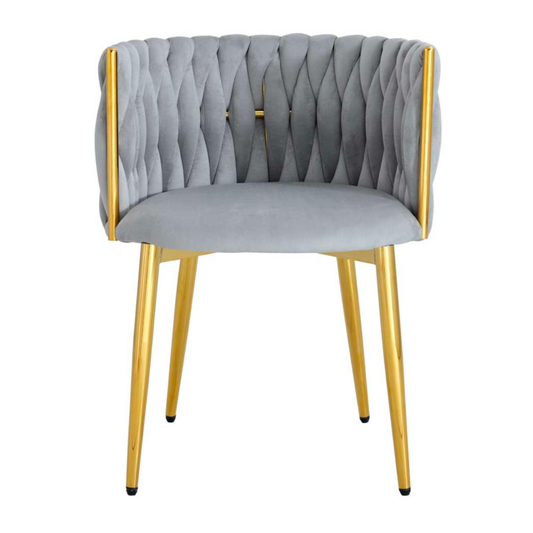 Silla Mizzi Gris | Terciopelo | Diseño Elegante y Cómoda