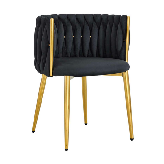 Silla Mizzi Negro | Terciopelo | Diseño Elegante y Cómoda