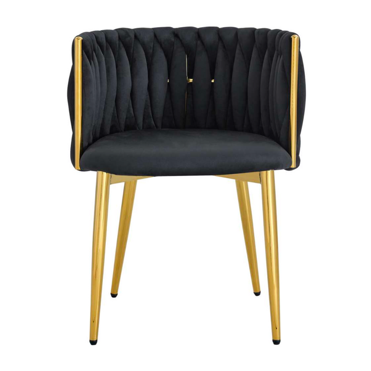 Silla Mizzi Negro | Terciopelo | Diseño Elegante y Cómoda