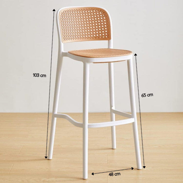 Pack 4 Taburete Montana Blanco 65 cm | Moderno & Apilable