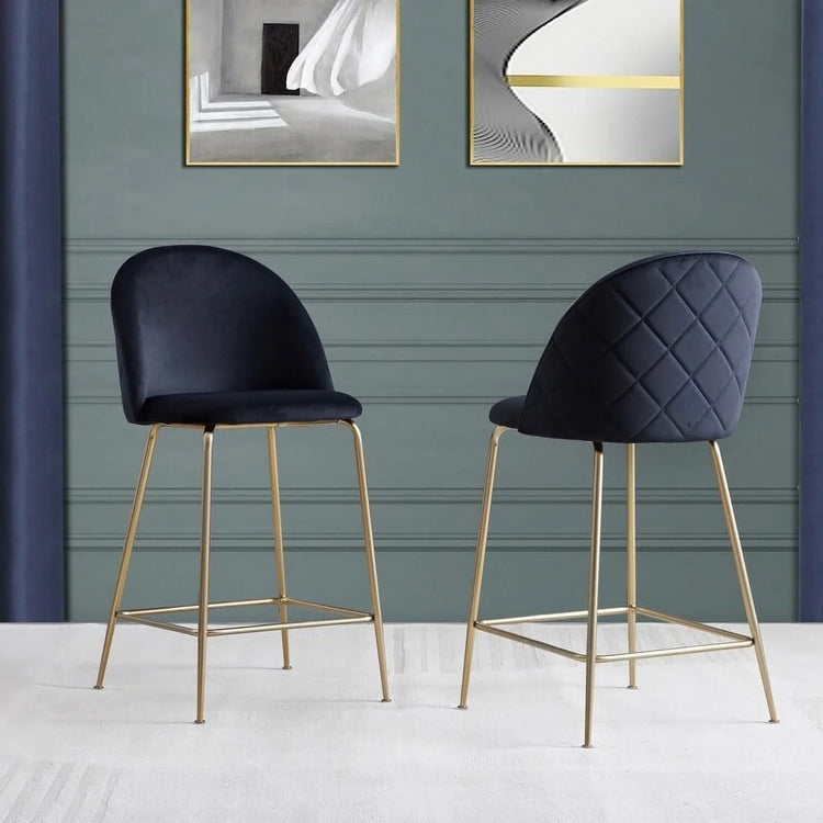 Taburete Piso Maya Grey | Velvet Negro 66cm