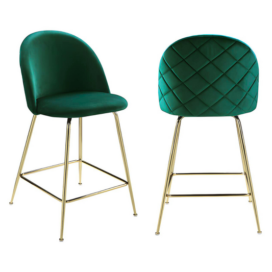 Pack 2 Taburetes Maya Velvet 66 cm Verde | Estilo Elegante y Cómodo