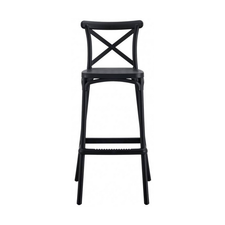 Pack 4 Taburetes Crossback Negro 65 cm | Exterior e Interior