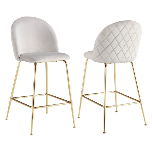 Pack 2 Taburetes Maya Velvet Beige  66 cm |  Estilo Elegante y Cómodo