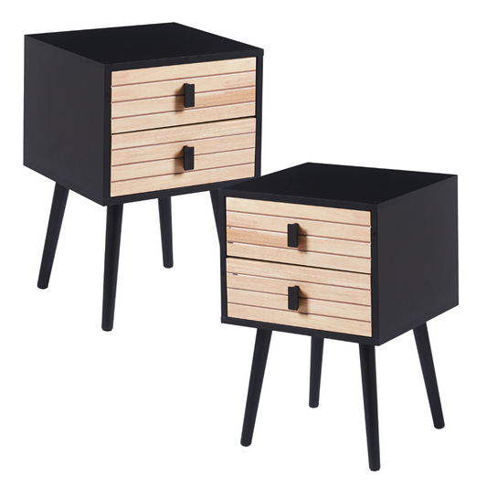 Pack 2 Veladores Darío Negro | Elegante y Funcional