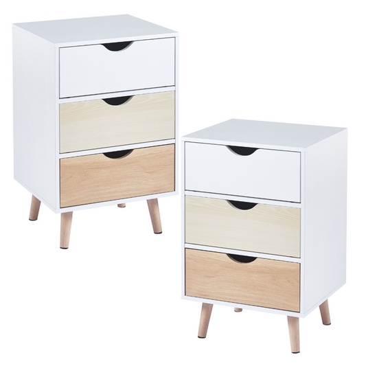 Pack 2 Veladores Owen 3 Niveles | Estilo Eames | Ideal Dormitorio