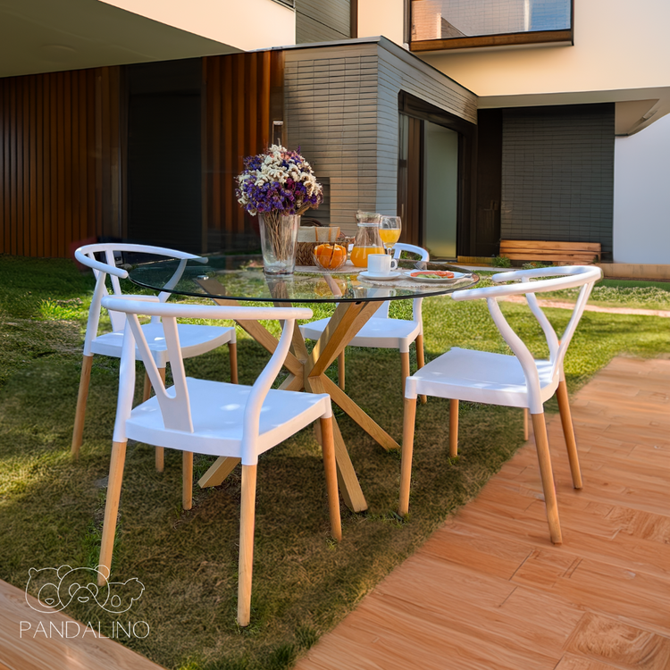 Pack 4 Sillas Wishbone Blancas | Modernas y Resistentes