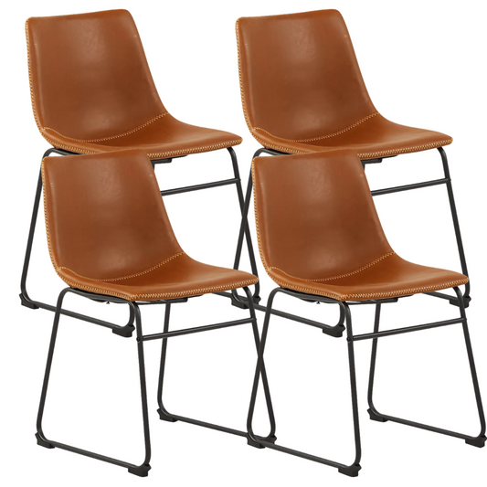 Pack 4 Sillas Comedor Toscana | Eco Cuero Terracota | Diseño Elegante