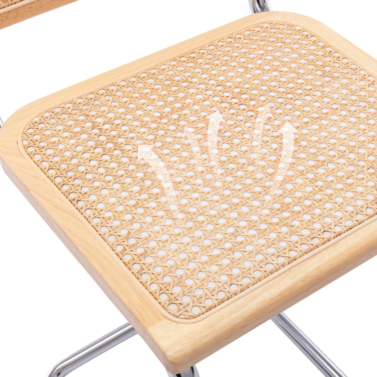 Pack 2 Silla Voladiza color Natural | Ratan & Metal | Comedor/Living