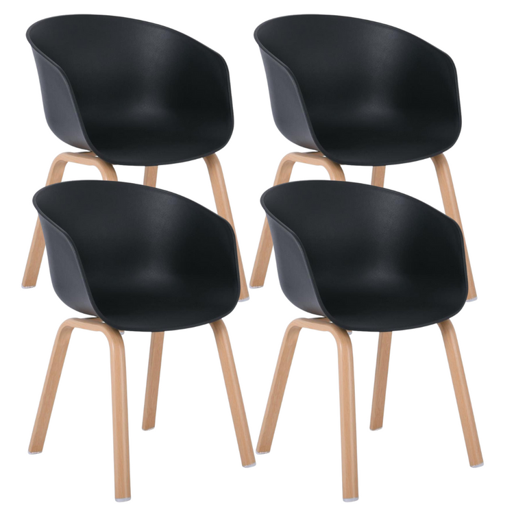 Pack 4 Butacas Sitiales Negras Casper | Máxima Resistencia