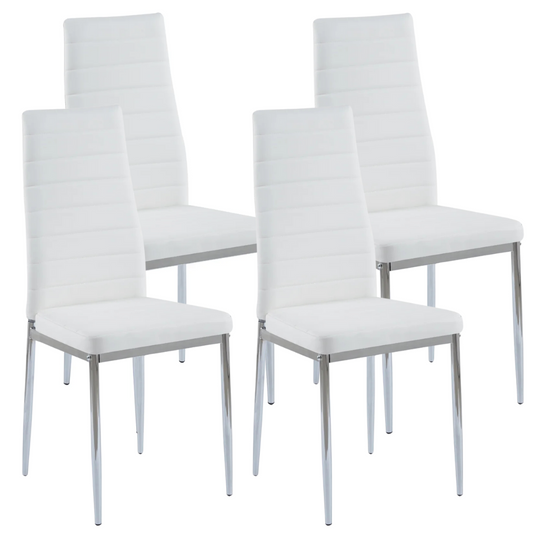 Pack 4 Silla Dining Blancas | Estilo Minimalista y Cómodo