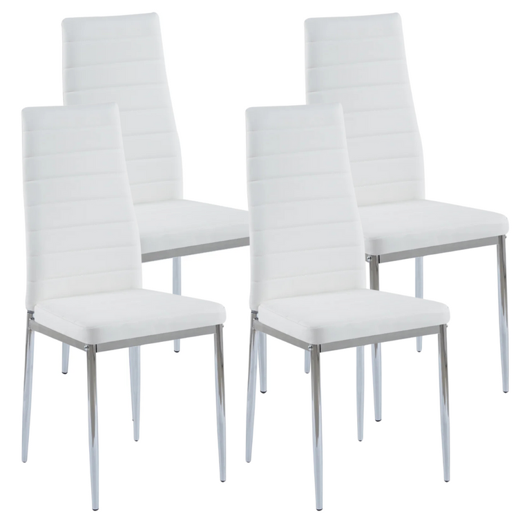 Pack 4 Silla Dining Blancas | Estilo Minimalista y Cómodo
