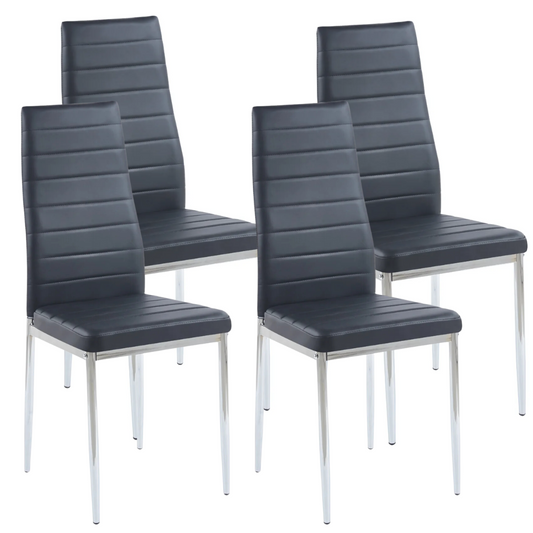 Pack 4 Silla Dining Negras | Estilo Minimalista y Cómodo