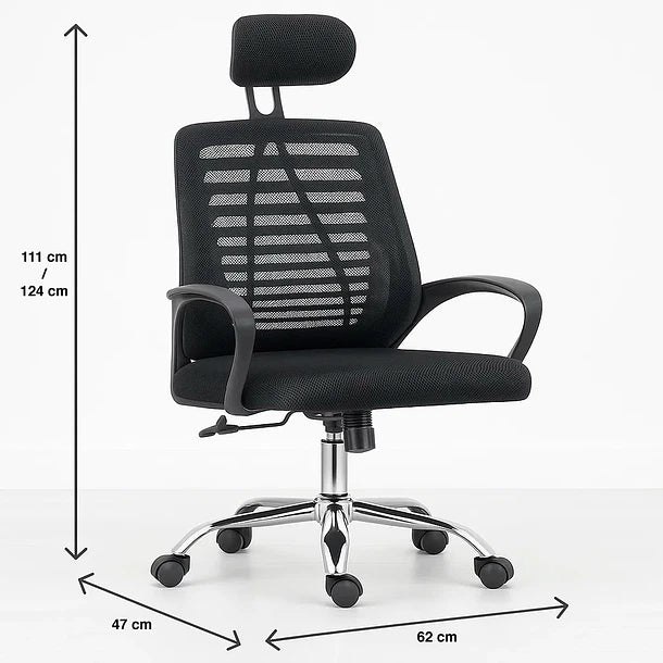 Silla Oficina Ergonómica Ruler | Malla Transpirable y Soporte Lumbar