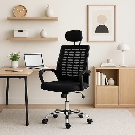 Silla Oficina Neo Negra | Apoyabrazos y Cabecera Ajustables