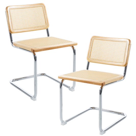 Pack 2 Silla Voladiza color Natural | Ratan & Metal | Comedor/Living