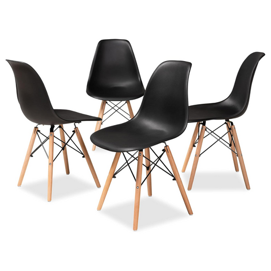 Pack 4 Sillas Eames Negras | Ideal Hogar y Oficina