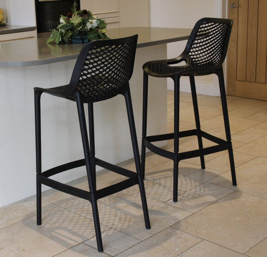 Pack 4 Taburete Bardo | 65cm Negro | Exterior e Interior