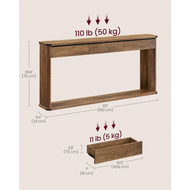 Mueble Recibidor Arrimo Cardona | Marrón Rústico