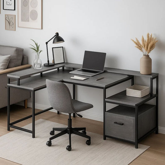Escritorio Oreana Negro & Gris | Diseño Expandible