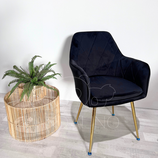 Pack 2 Sillón Sitial Diamante Terciopelo Negro | Moderno y Cómodo