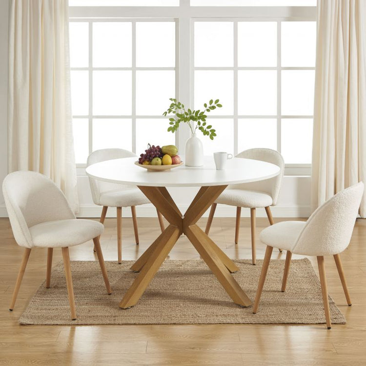 Mesa Redonda Equiz Blanca 100cm | Patas X | Comedor u Oficina