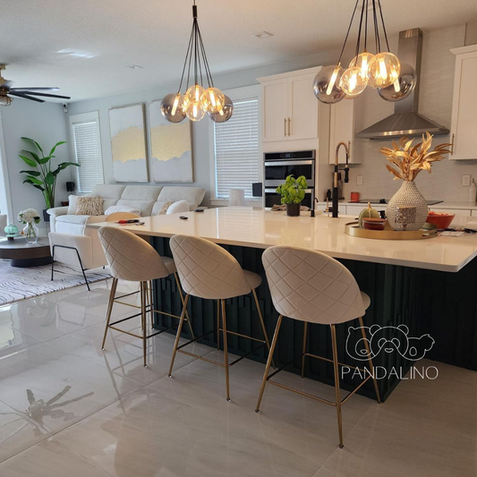 Pack 2 Taburetes Maya Velvet Beige  66 cm |  Estilo Elegante y Cómodo