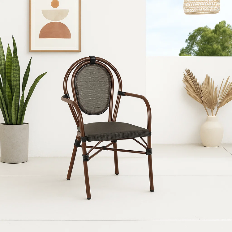 Silla Parisina Astoria Café | Rattan con Reposabrazos