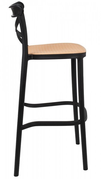 Pack 2 Taburetes Bar Valentino Negro 65 cm | Apilable| Exterior
