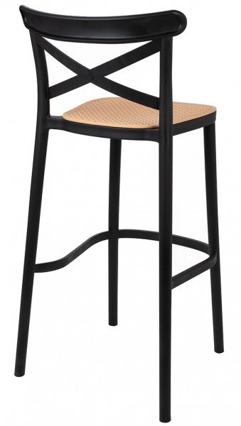 Taburete Bar Valentino Negro 75 cm | Elegante y Duradero | Exterior