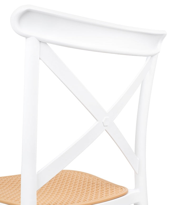 Pack 4 Taburetes Bar Valentino Blanco 65 cm | Apilable| Exterior