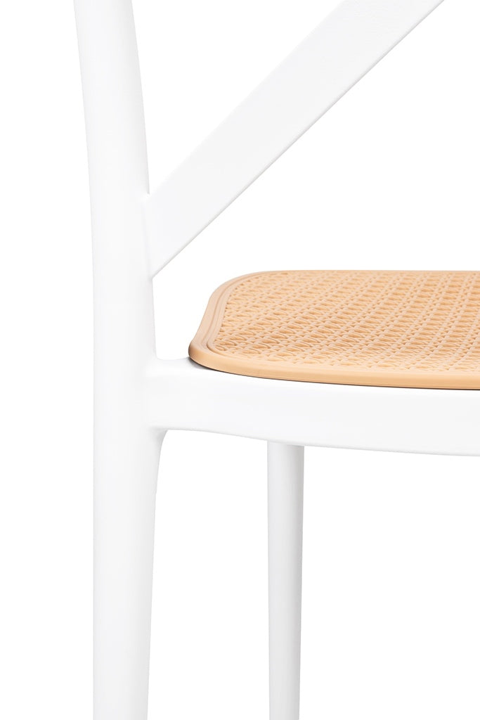Pack 4 Taburetes Bar Valentino Blanco 65 cm | Apilable| Exterior