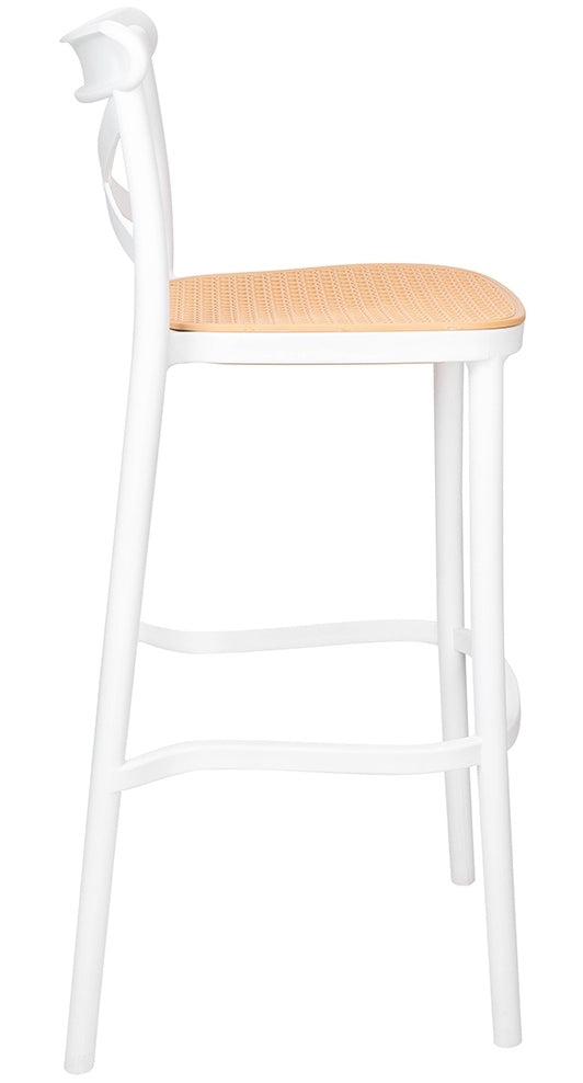 Pack 4 Taburetes Bar & Terraza Valentino 75 cm | Blanco | Exterior