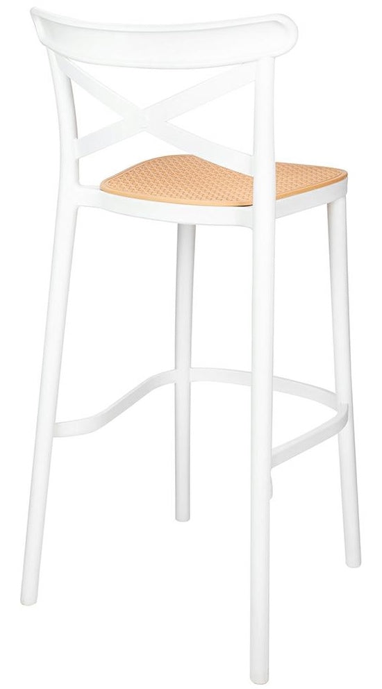 Pack 4 Taburetes Bar Valentino Blanco 65 cm | Apilable| Exterior