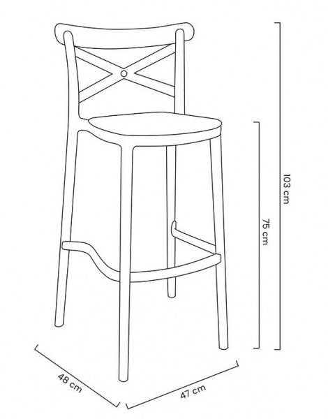 Pack 4 Taburetes Bar & Terraza Valentino 75 cm | Blanco | Exterior