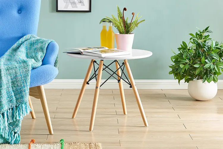 Mesa Lateral Eames - Diseño Nórdico, Pequeña y Resistente