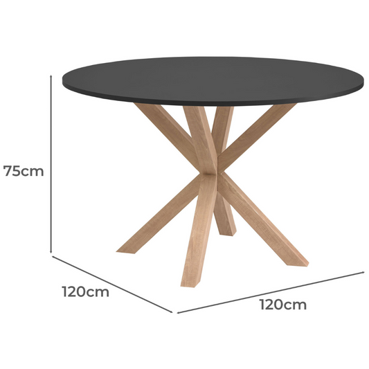Mesa Redonda Equiz Negro 120cm | Comedor u Oficina