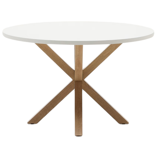 Mesa Redonda Equiz Blanca 100cm | Patas X | Comedor u Oficina