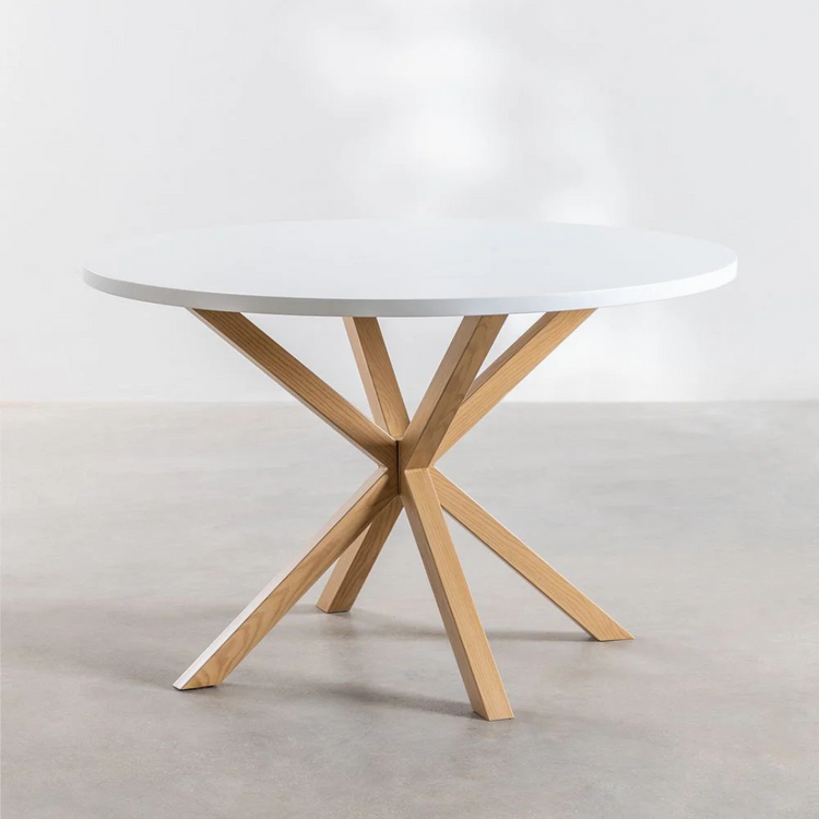 Mesa Redonda Equiz Blanca 120cm | Comedor u Oficina