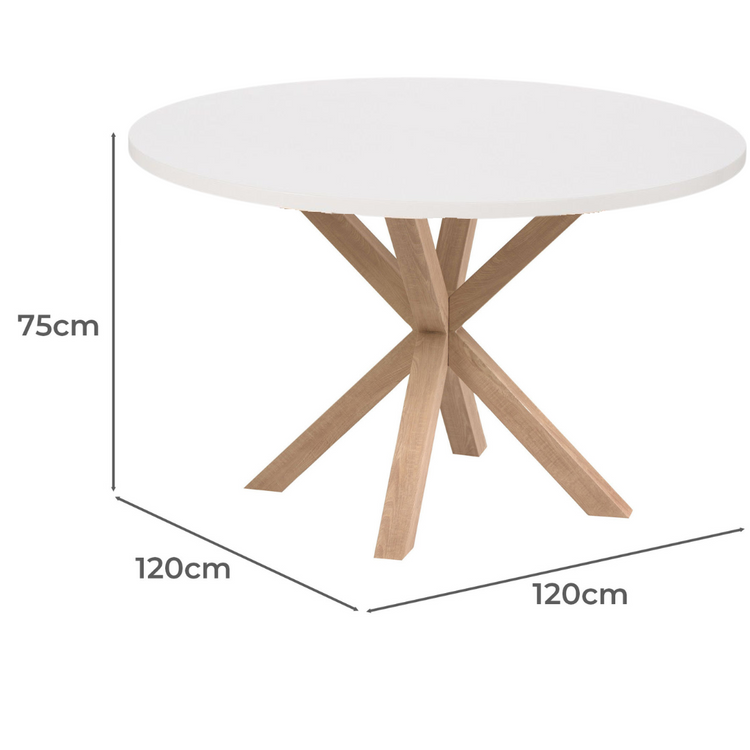 Mesa Redonda Equiz Blanca 120cm | Comedor u Oficina