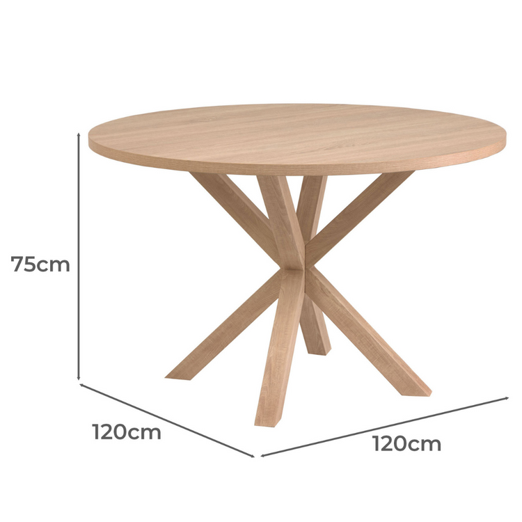 Mesa Redonda Equiz Wood 120cm | Comedor u Oficina