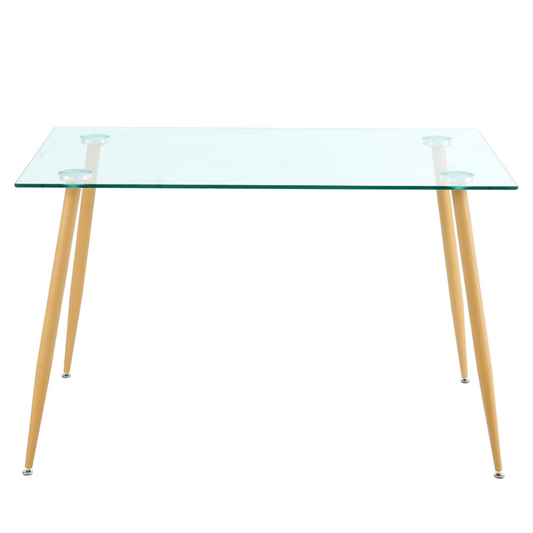 Mesa Rectangular Vitreo 130x80 | Vidrio Templado | Diseño Nórdico