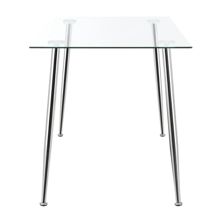 Mesa Rectangular Vitreo 130x80 (Cromada) | Vidrio Templado | Nórdico