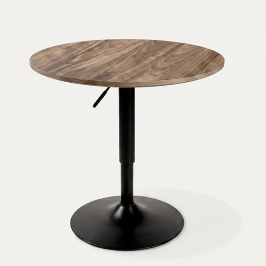 Mesa Bar Redonda Yapp 60cm | Altura Regulable | Madera Oscura