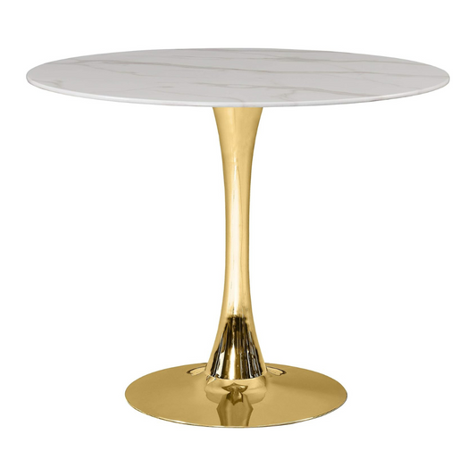 Mesa Redonda Tulip Luxu | Piedra Sintetizada Blanco