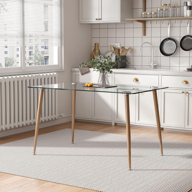 Mesa Rectangular Vitreo 130x80 | Vidrio Templado | Diseño Nórdico