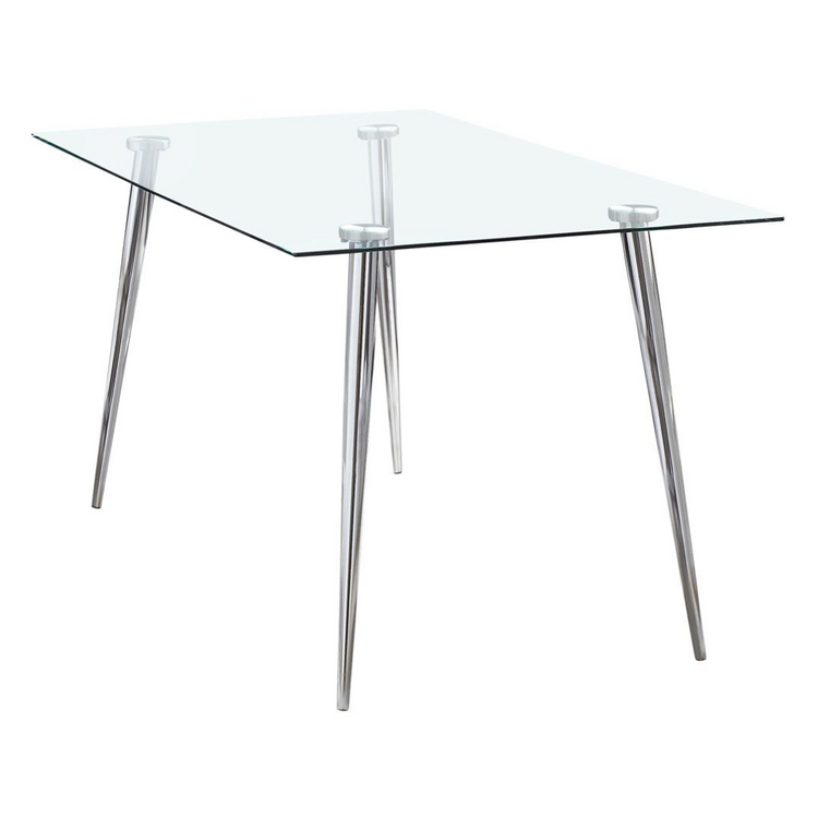 Mesa Rectangular Vitreo 130x80 (Cromada) | Vidrio Templado | Nórdico