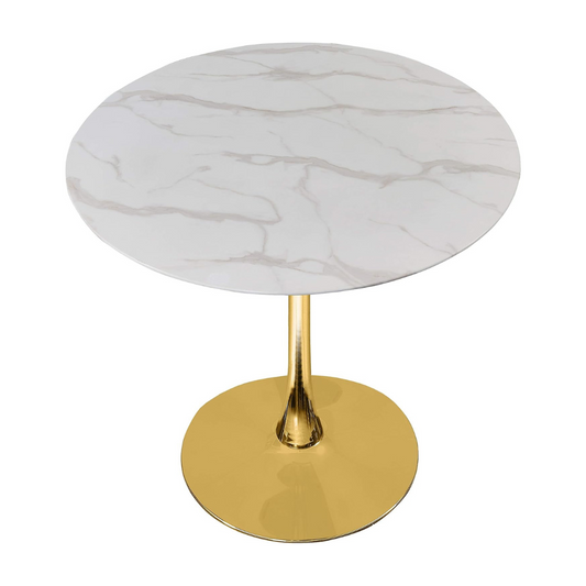 Mesa Redonda Tulip Luxu | Piedra Sintetizada Blanco